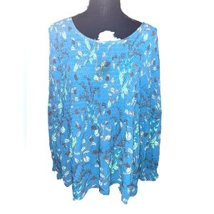 Sundance Floral smocked peasant Blouse